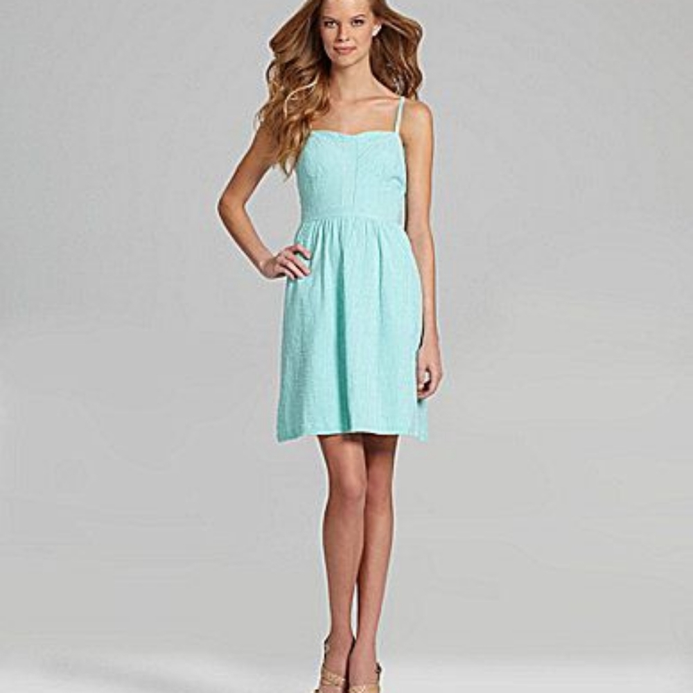 Size 4 Green Seersucker Dress Cremeiux